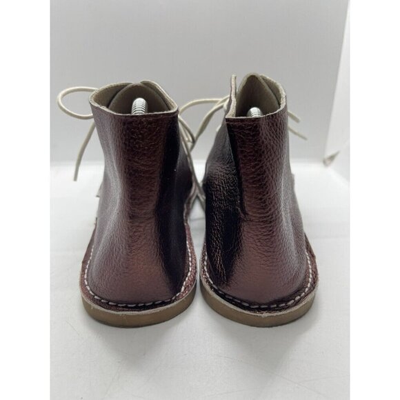 Monkey Feet Metallic Bronze Copper Lace UP Moccasin Leather Boots Womens Size 10 - Picture 4 of 9